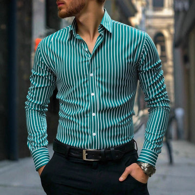 Men's Casual Fashionable Long-sleeved Shirt