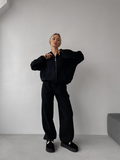 Sweatshirt With Wide-leg Sweatpants