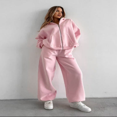 Sweatshirt With Wide-leg Sweatpants