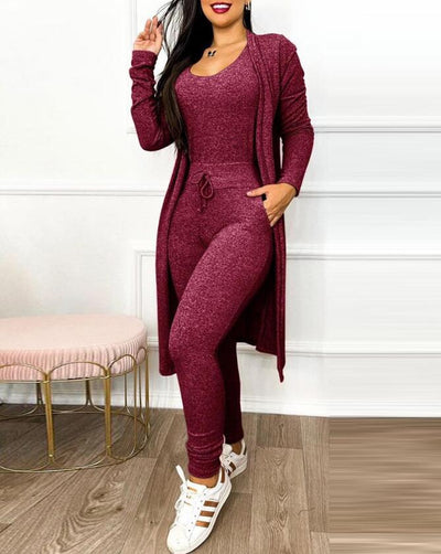 Women's High Waist Pocket Design Jumpsuit