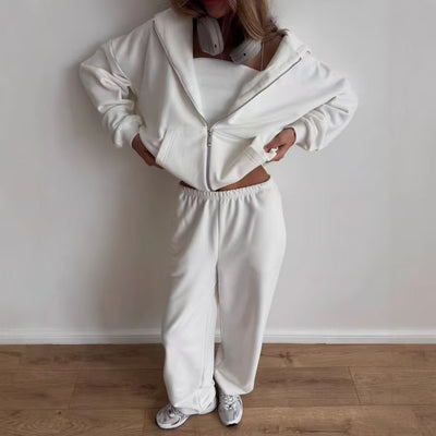 Sweatshirt With Wide-leg Sweatpants