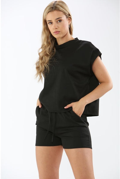 Women's Solid Color Short Sleeve Leisure Suit