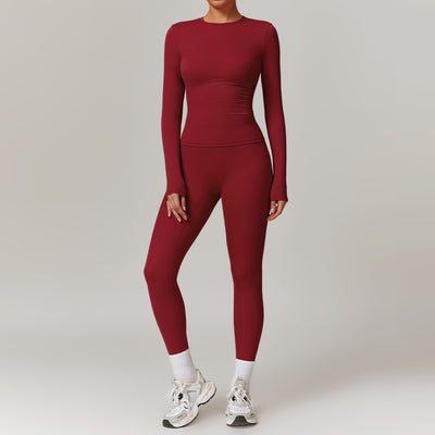 Tight-fitting Brushed Yoga Suit Fitness Long Sleeve