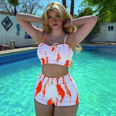 Fashion Split Printed Two-piece Suit Swimsuit