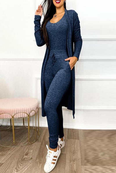 Women's High Waist Pocket Design Jumpsuit