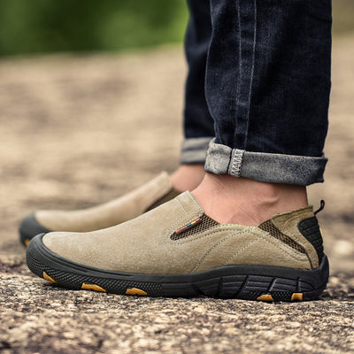 Leather hiking shoes