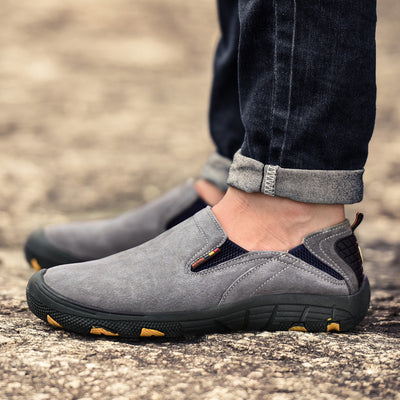 Leather hiking shoes