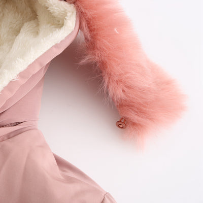 Cotton Velvet Hat Big Fur Collar Coat
