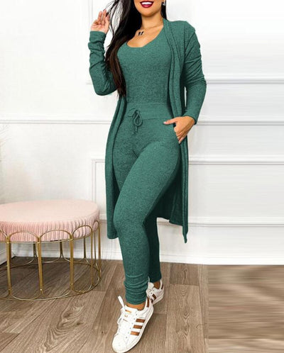 Women's High Waist Pocket Design Jumpsuit