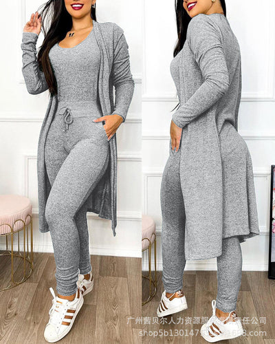Women's High Waist Pocket Design Jumpsuit