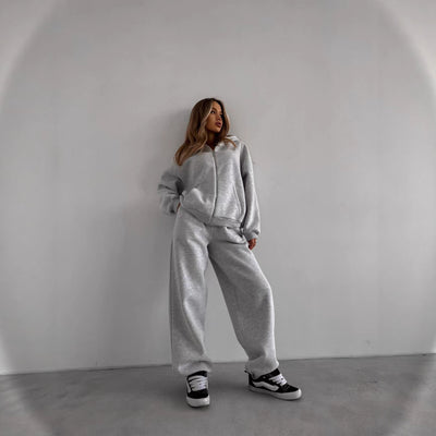 Sweatshirt With Wide-leg Sweatpants