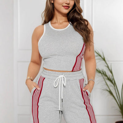 Tight Tank Top And Straight-leg Pants Two-piece Set