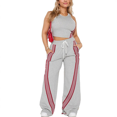 Tight Tank Top And Straight-leg Pants Two-piece Set