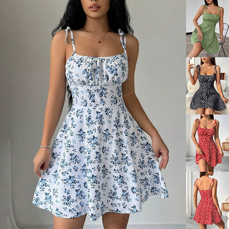 Floral Print Women's Slimming Casual Clothing