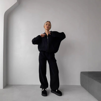 Sweatshirt With Wide-leg Sweatpants