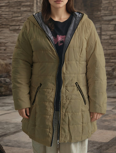 Ladies' Hooded Warm Cotton-padded Jacket