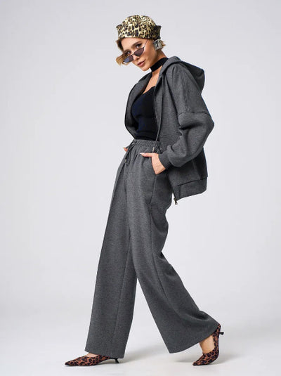 Sweatshirt With Wide-leg Sweatpants