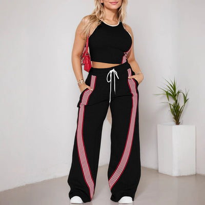 Tight Tank Top And Straight-leg Pants Two-piece Set