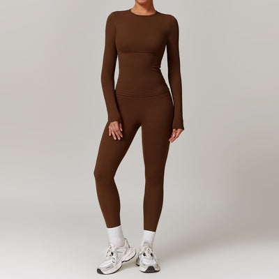 Tight-fitting Brushed Yoga Suit Fitness Long Sleeve