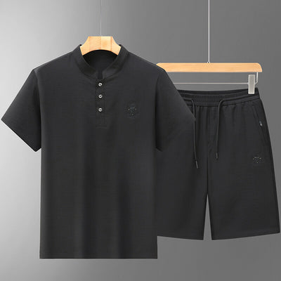 Ice Silk Short-Sleeve Shirt Summer Mid- To Older-Aged Men's