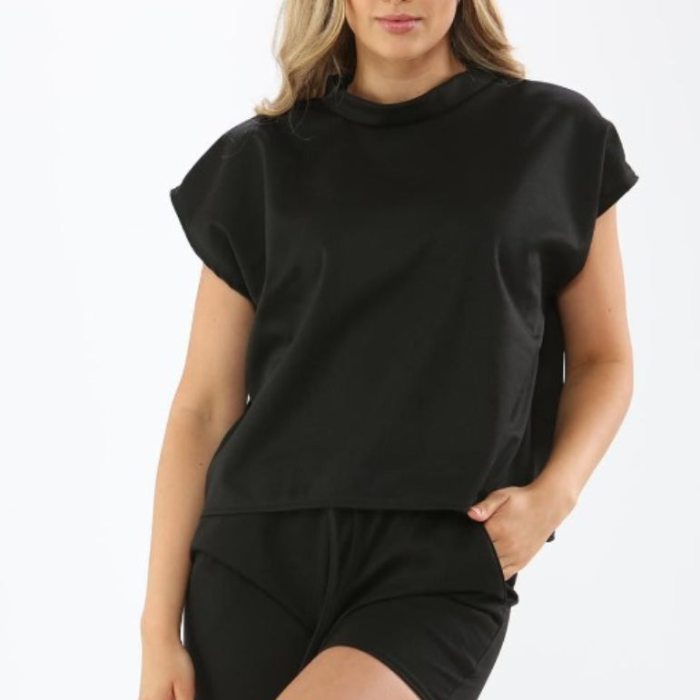 Women's Solid Color Short Sleeve Leisure Suit