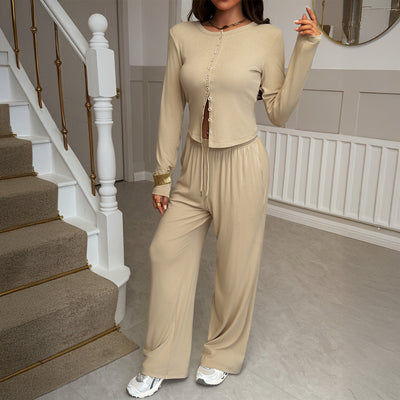 European And American Vacation Shirt Jacket Casual Trousers