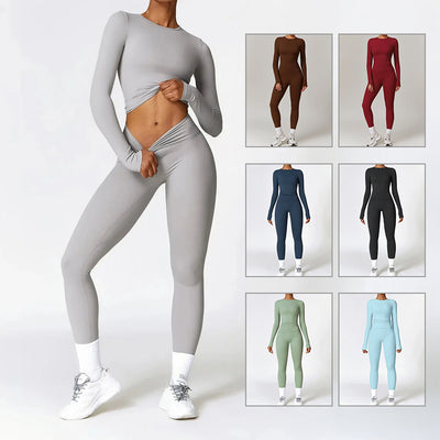Tight-fitting Brushed Yoga Suit Fitness Long Sleeve