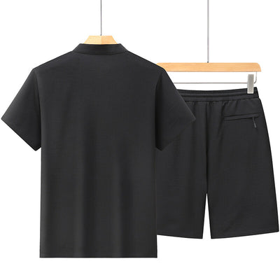 Ice Silk Short-Sleeve Shirt Summer Mid- To Older-Aged Men's