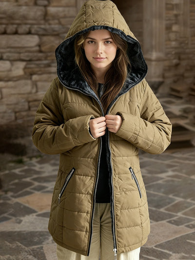 Ladies' Hooded Warm Cotton-padded Jacket