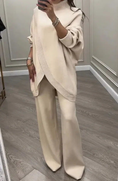 Slim-fit Knitwear Two-piece Set V-neck