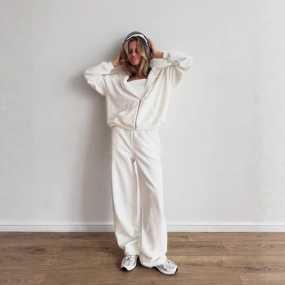 Sweatshirt With Wide-leg Sweatpants