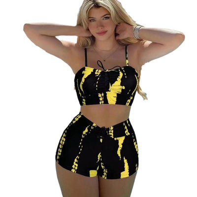 Fashion Split Printed Two-piece Suit Swimsuit